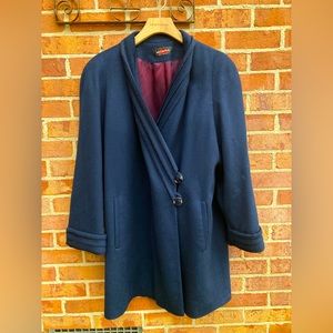 XL Vintage pressed wool coat ALORNA made in the USA long length